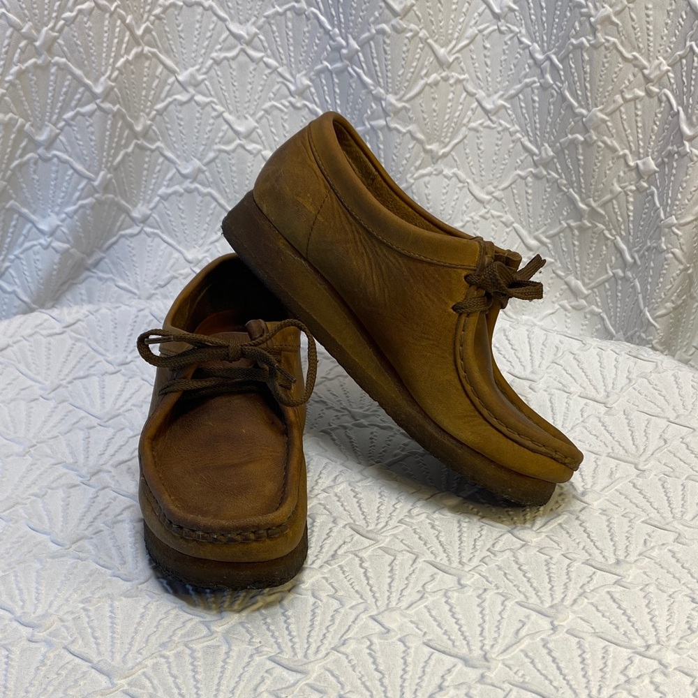 Clarks Tan Leather Wallabees size 6 1/2M vintage classic‎ comfy timeless